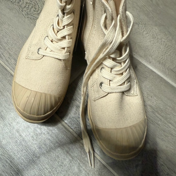 Universal thread Cream Canvas Ankle Boots 5 - Picture 2 of 5